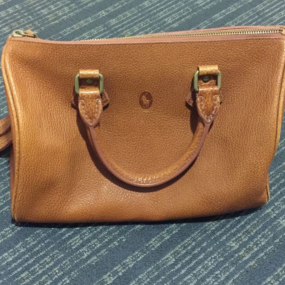 Ralph Lauren Carmel Brown Leather Satchel Purse